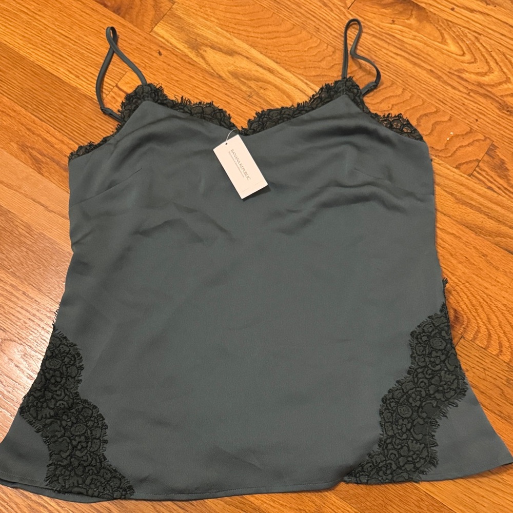 Banana Republic dark green Lace Cami